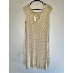 NEW Sundance Catalog Beige Knit “Soft Whispers Dress” Size XL NWT Lined